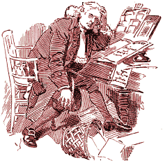 18th century man at writing desk