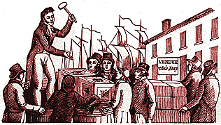 Picture of a dockside auction, c. 1810
