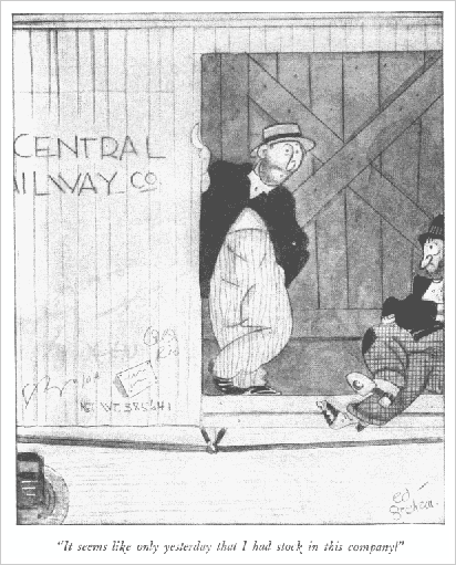 It seems like only yesterday that I had stock in this company! - Cartoon by Ed Graham from Life, December 6, 1929.
