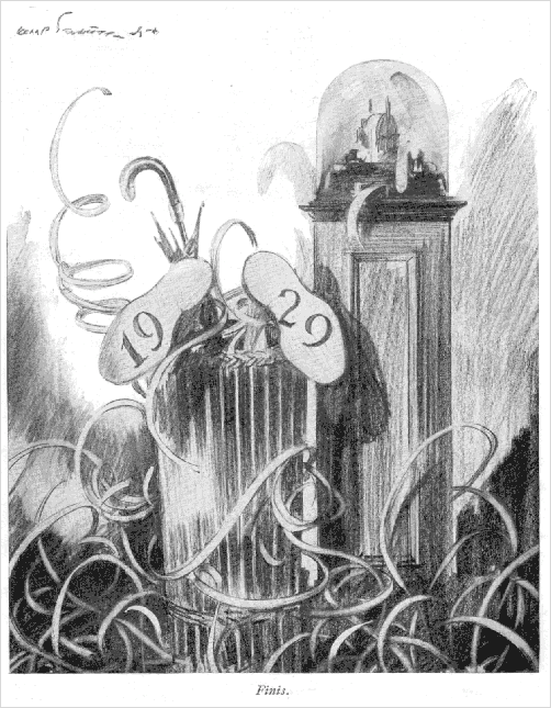 Finis. - Cartoon by William Kemp Starrett from Life, December 27, 1929.